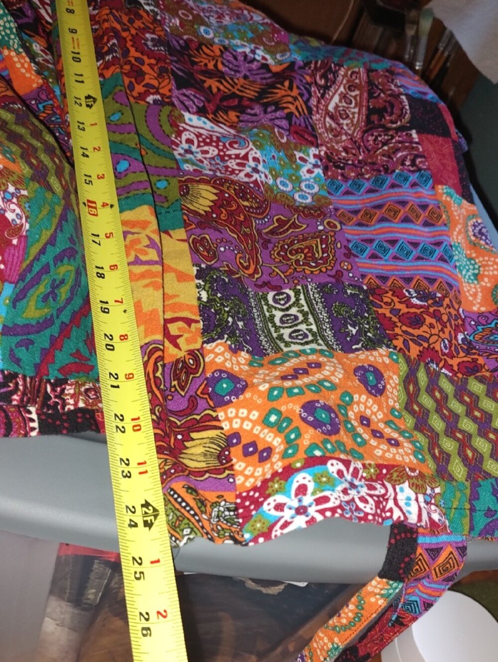 Patchwork Cotton Overalls XL 3 Pockets - Picture 10 of 10